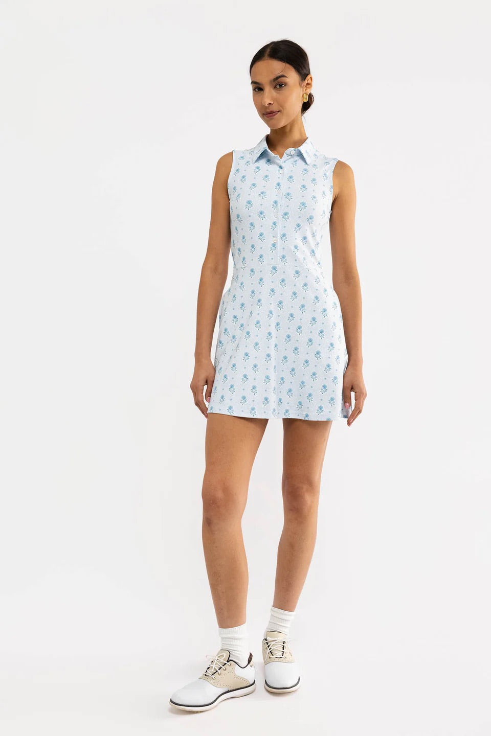 The Hedy Dress - Blue Dot Floral