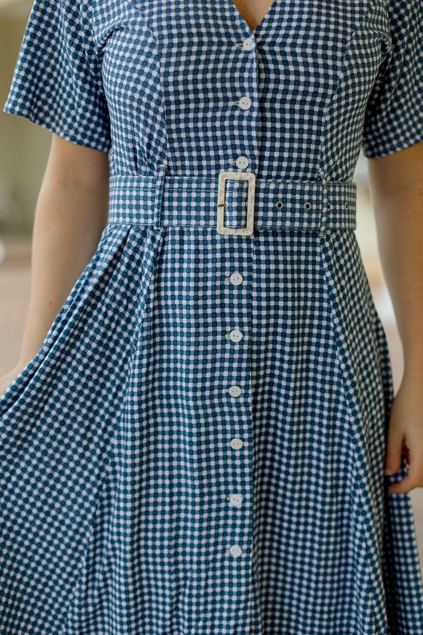 Aviana Dress - Gingham Denim