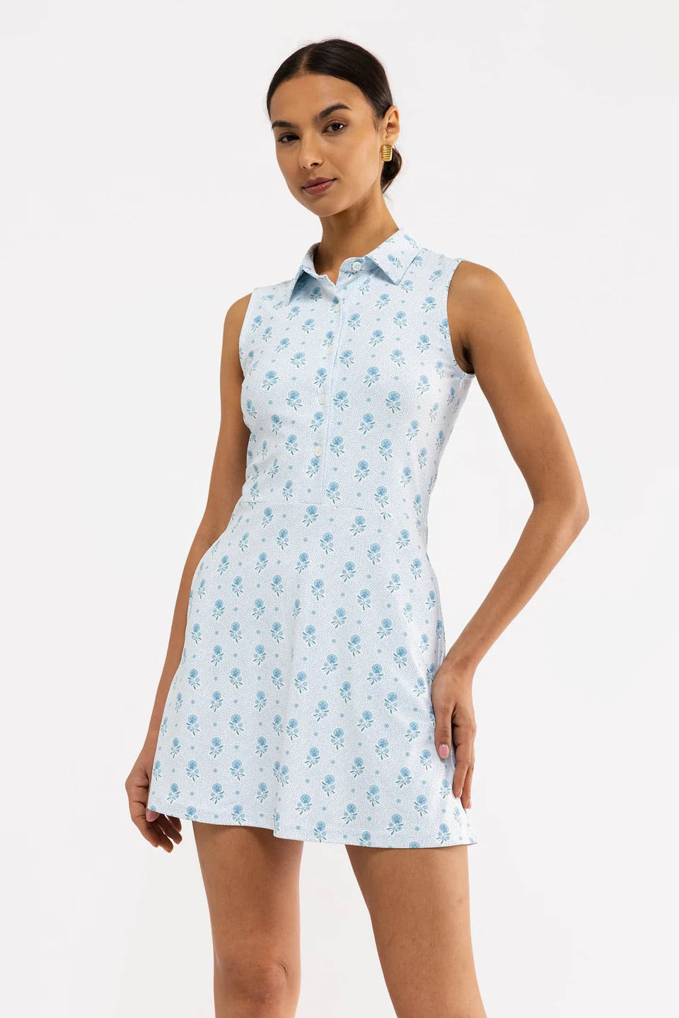The Hedy Dress - Blue Dot Floral