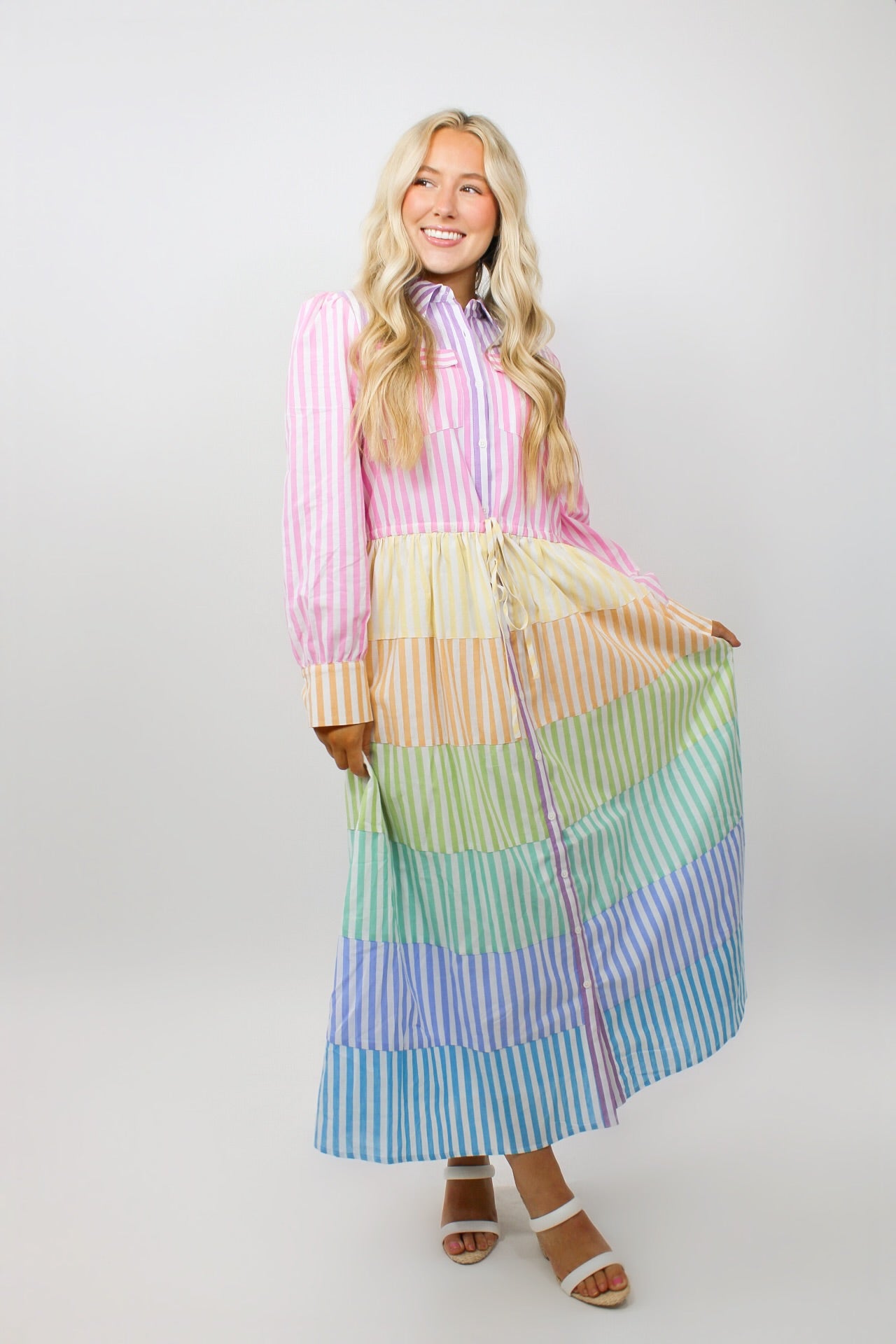 rainbow striped shirt dress Clearance kids t-shirt dress in rainbow stripe