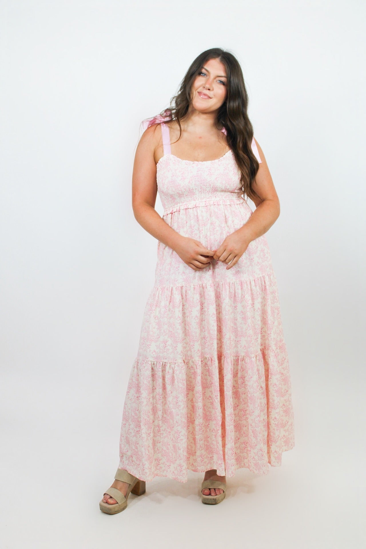 pink rose brand maxi dress Floral Beauty Maxi Dress