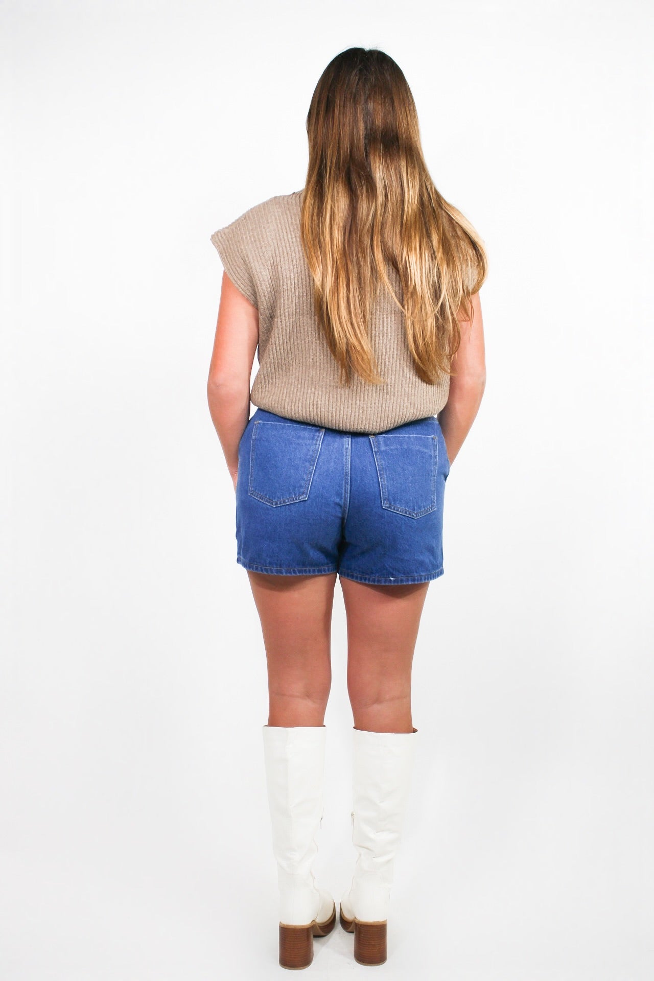 Vos Button Denim Shorts