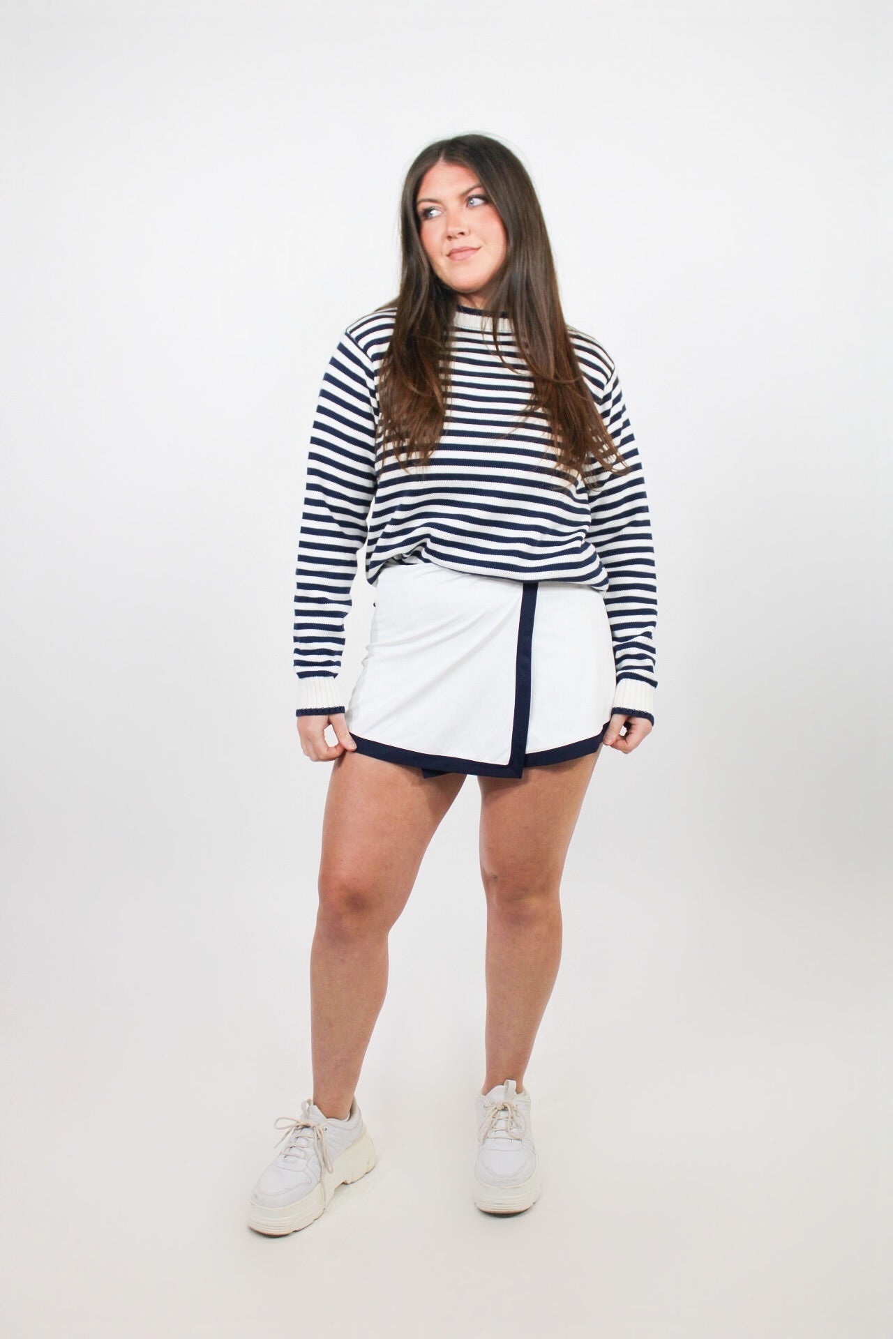 The Birdie Skort - White/Navy