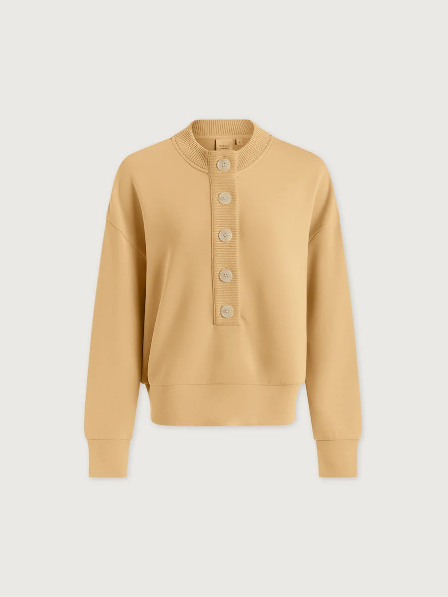 Reena Button Front Sweat - Sahara Sun
