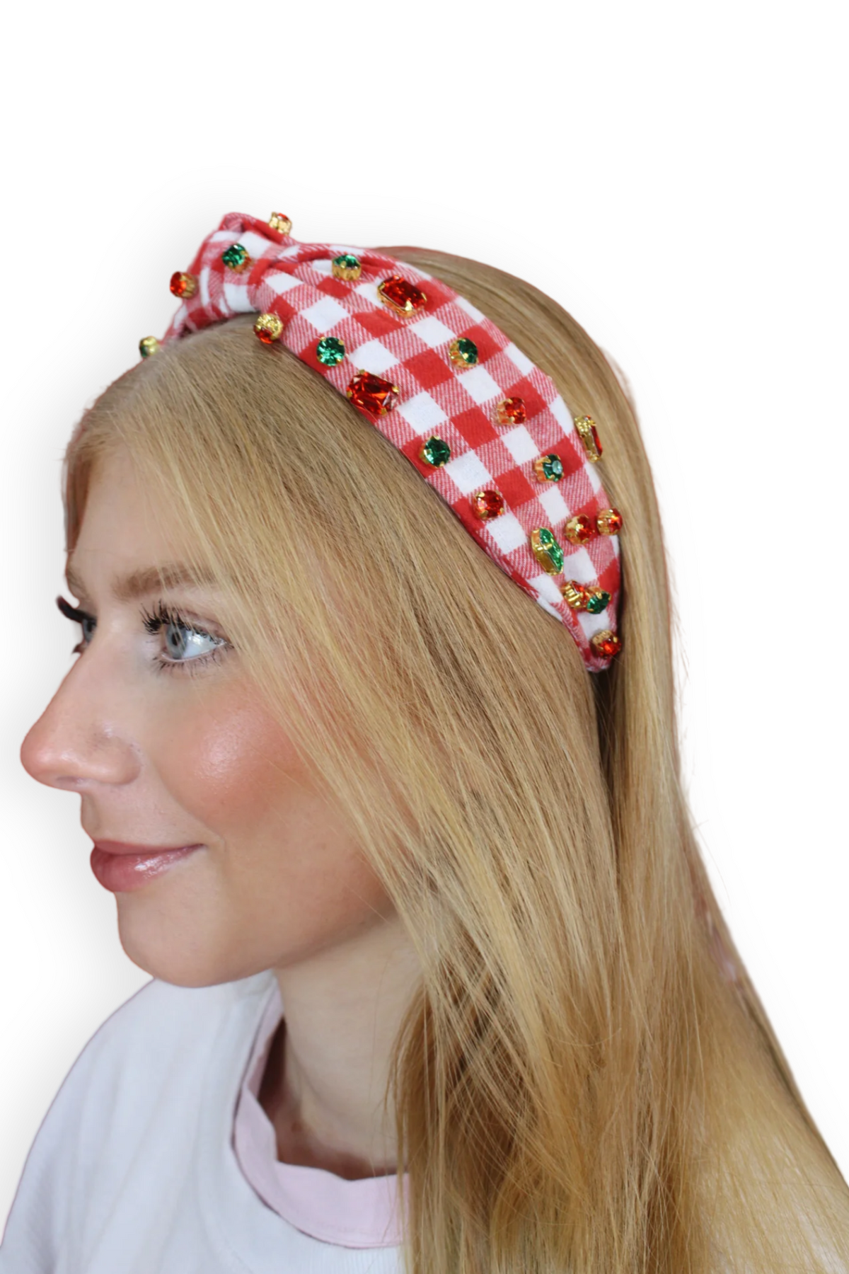 Pammy Plaid Jeweled Headband display picture 3