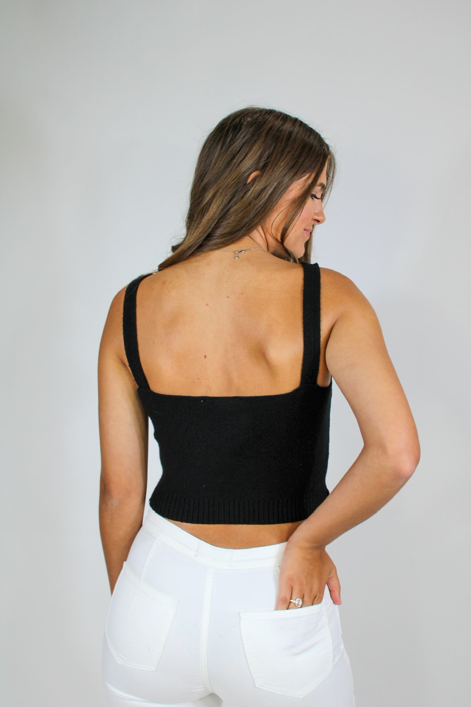 Cozy Knit Tank - Black