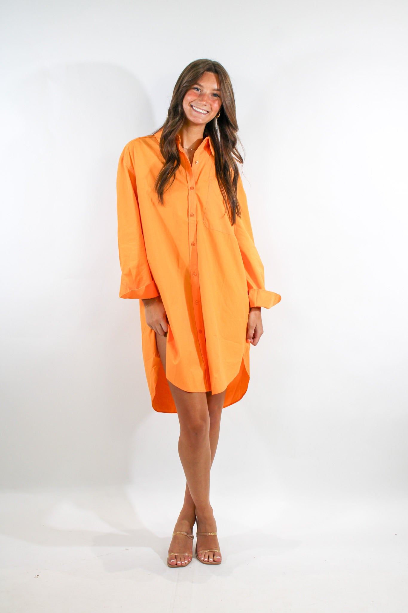 Orange You Glad Button Dress