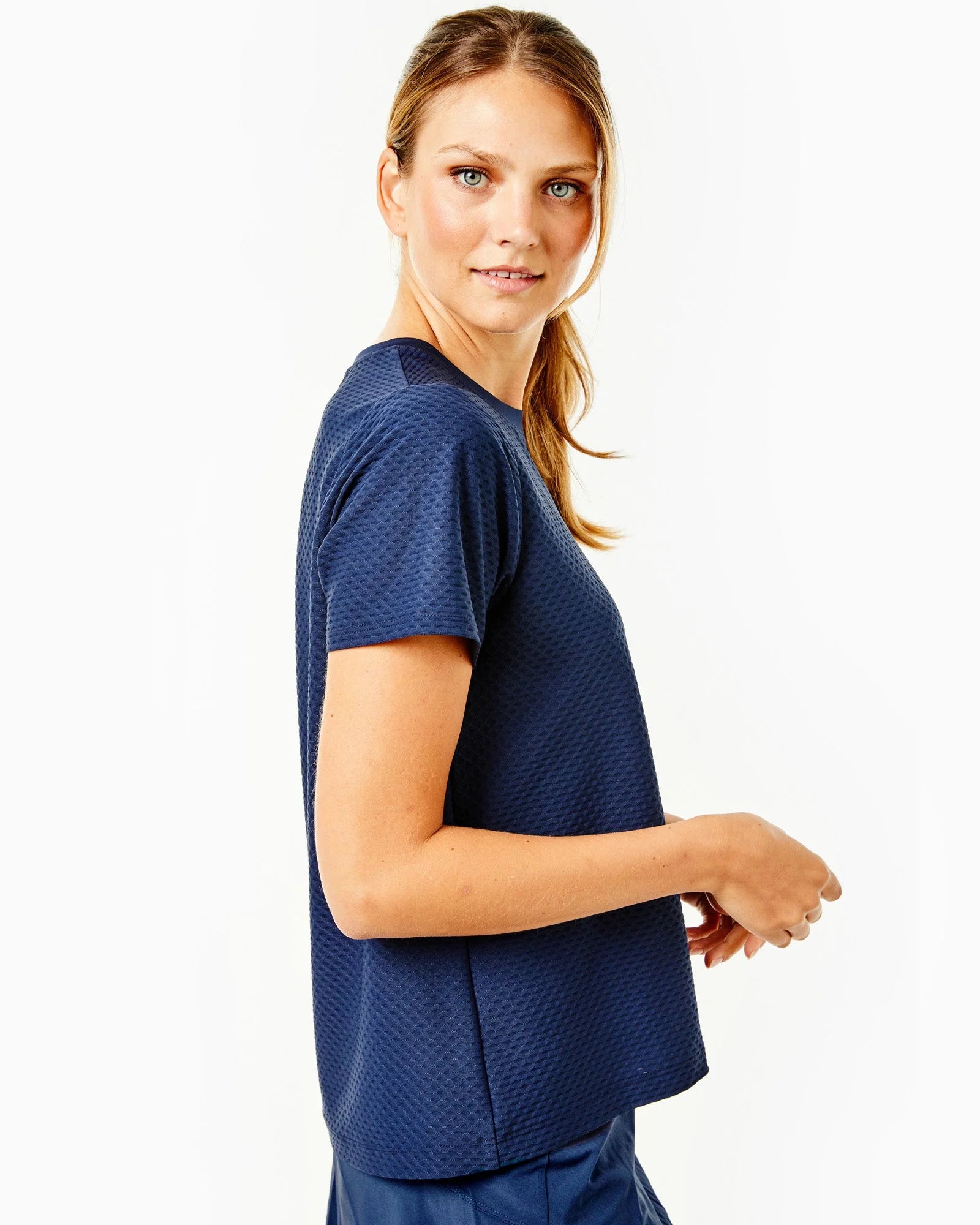 The Walnut Short Sleeve Top - Navy