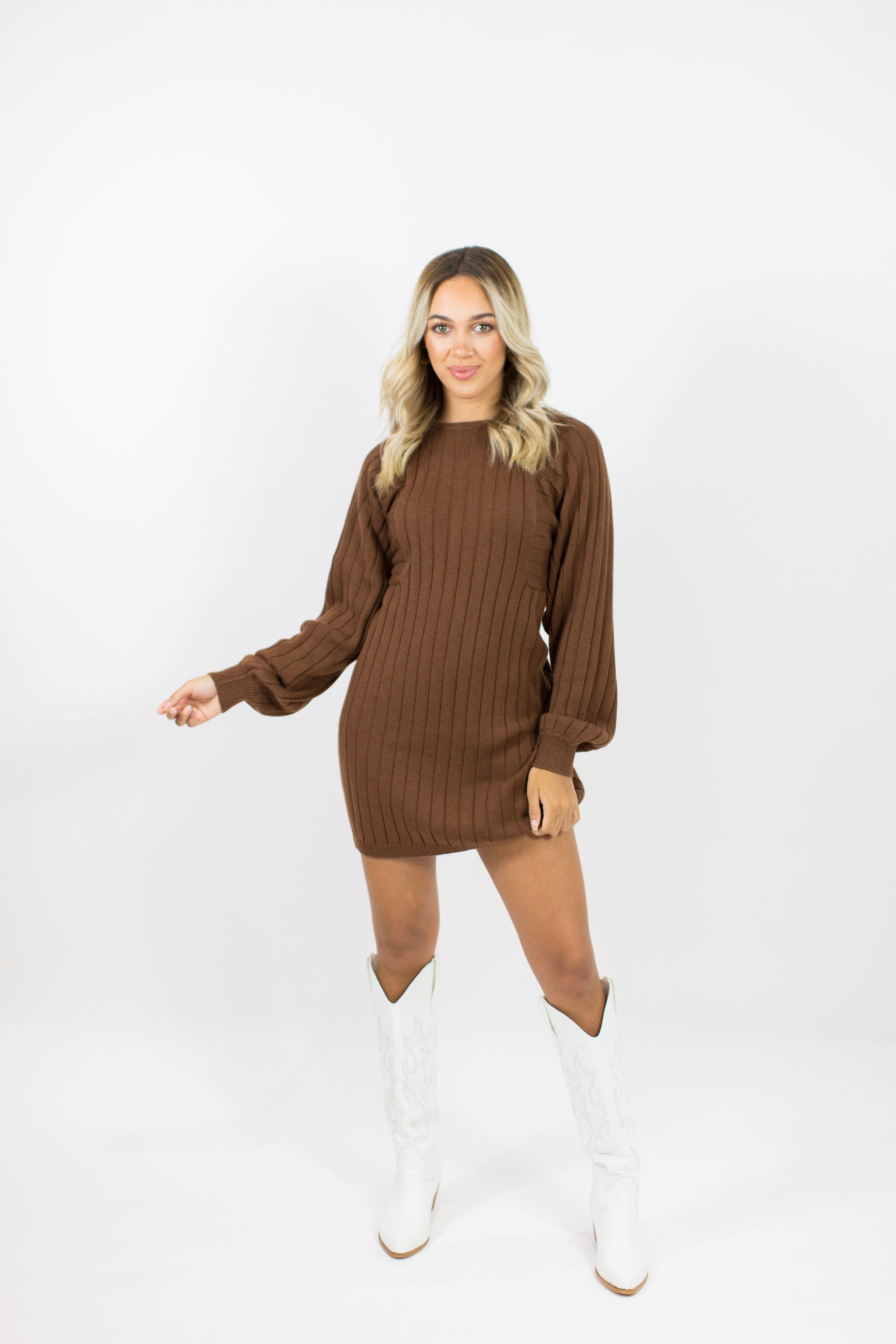 knit dress cashmere Womens Cashmere Ribbed Knit Wrap Dress Long Sleeve V Neck Midi Dresses, Beige / XL