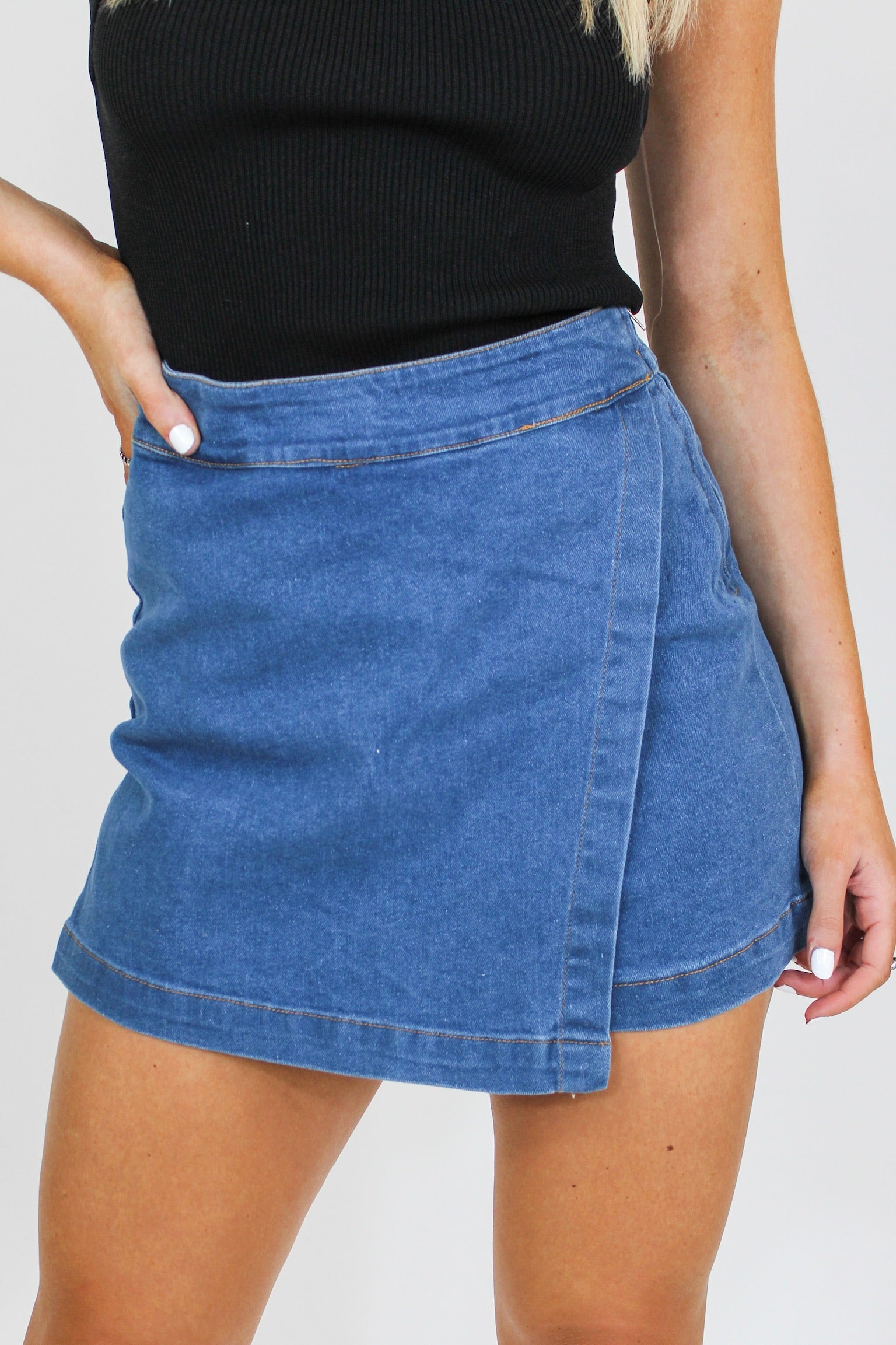 Trendy Denim Skort