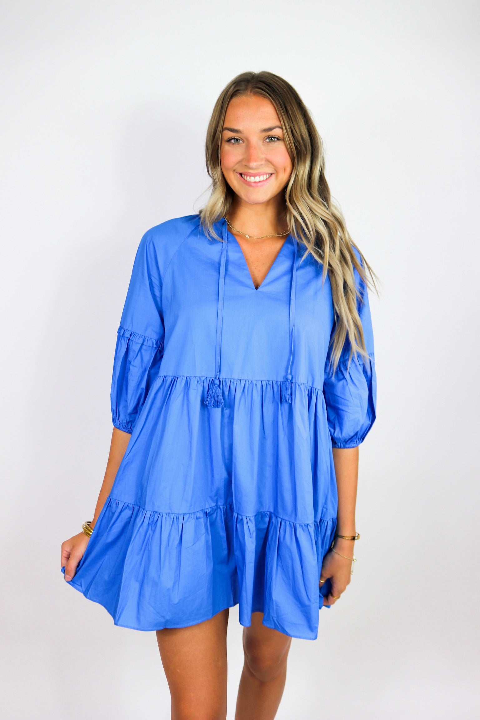 Beyond Basic Babydoll Dress - Blue Beyond Basic Babydoll Dress - Blue