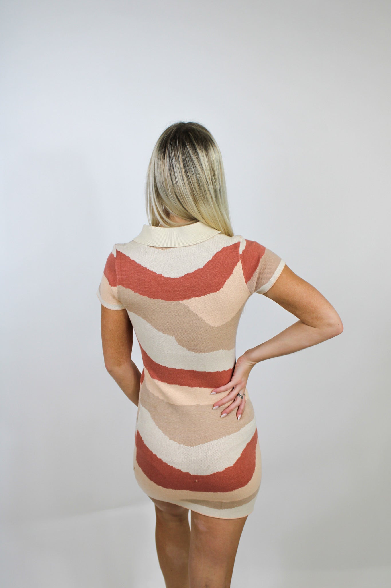 Neutral Patterned Mini Dress