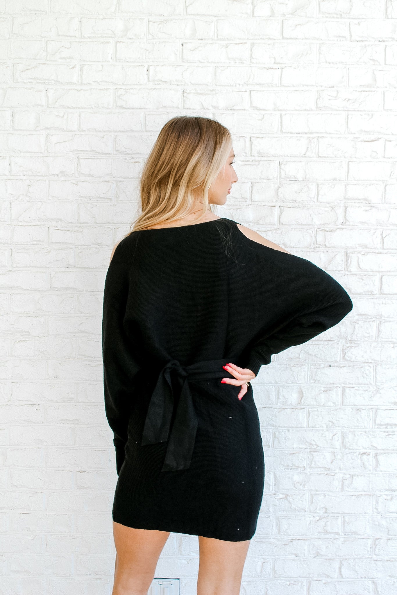 Showing Shoulder Sweater Dress