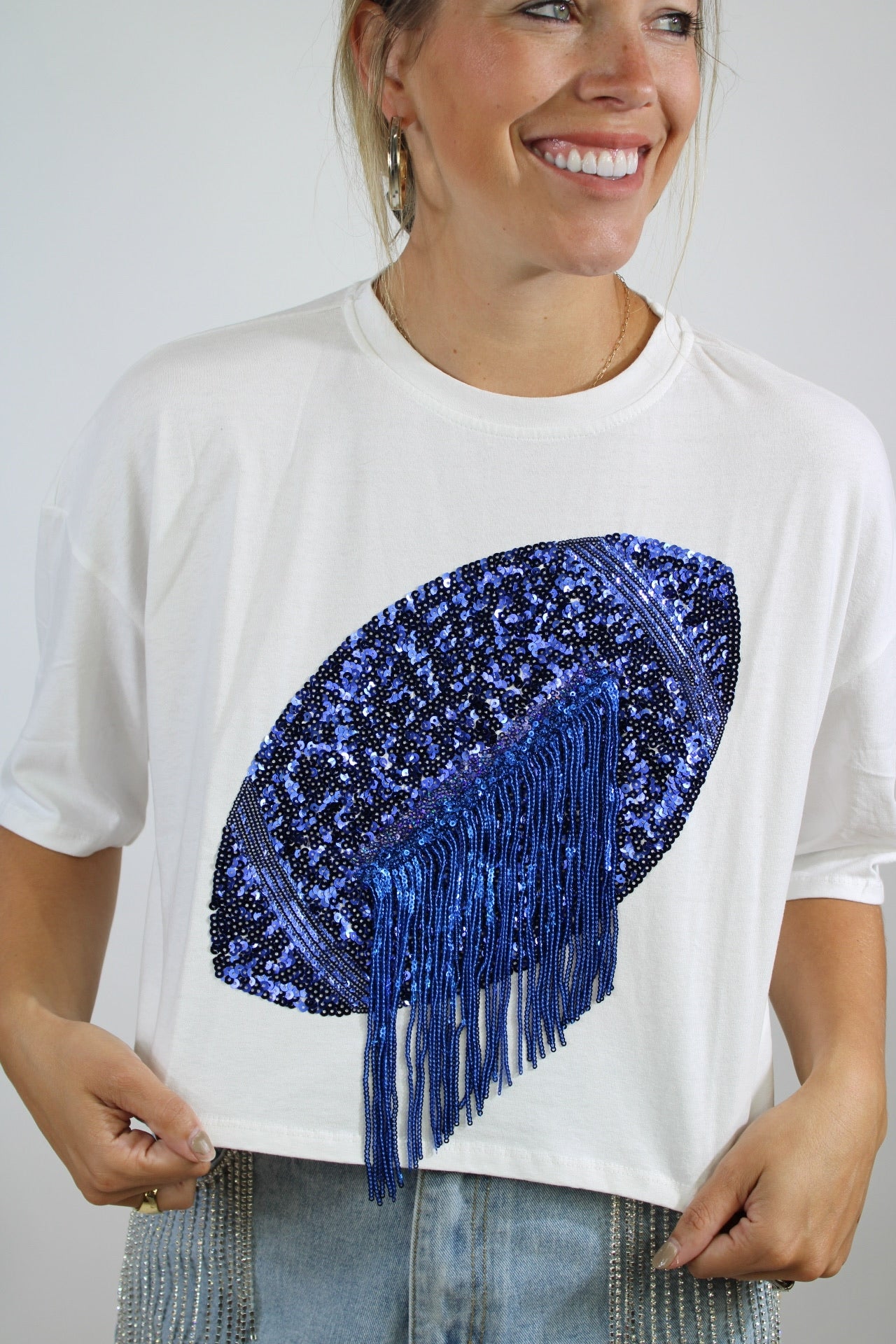 Sequin Football Tee