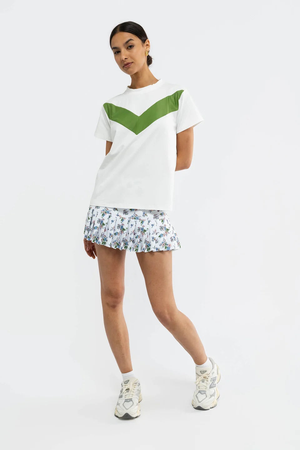 Bodie Tee - White/Olive Green