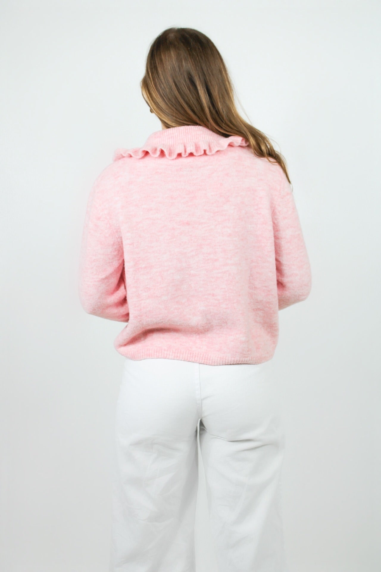 The Blush Ruffle Knit Top