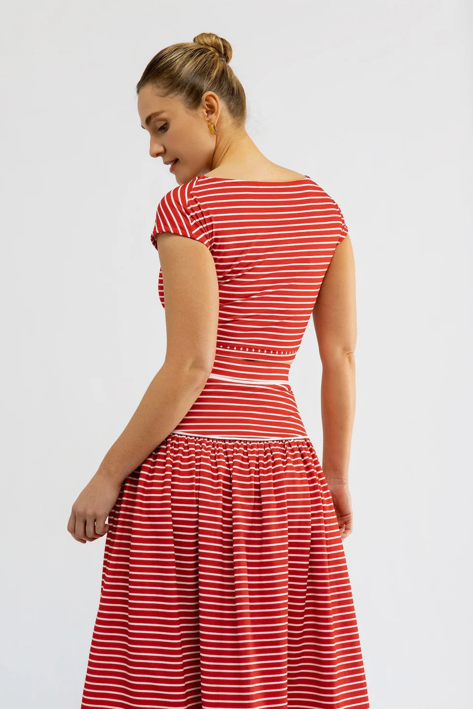 The Mina Top - Strawberry Stripe
