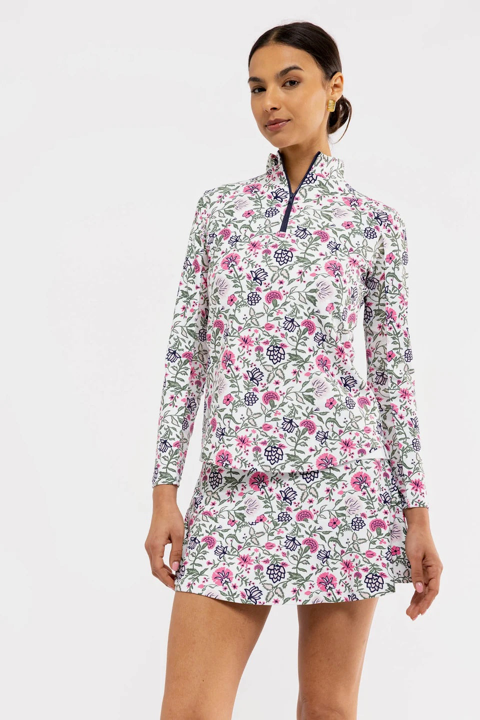 Ava Quarter Zip - Perennial Play Pink