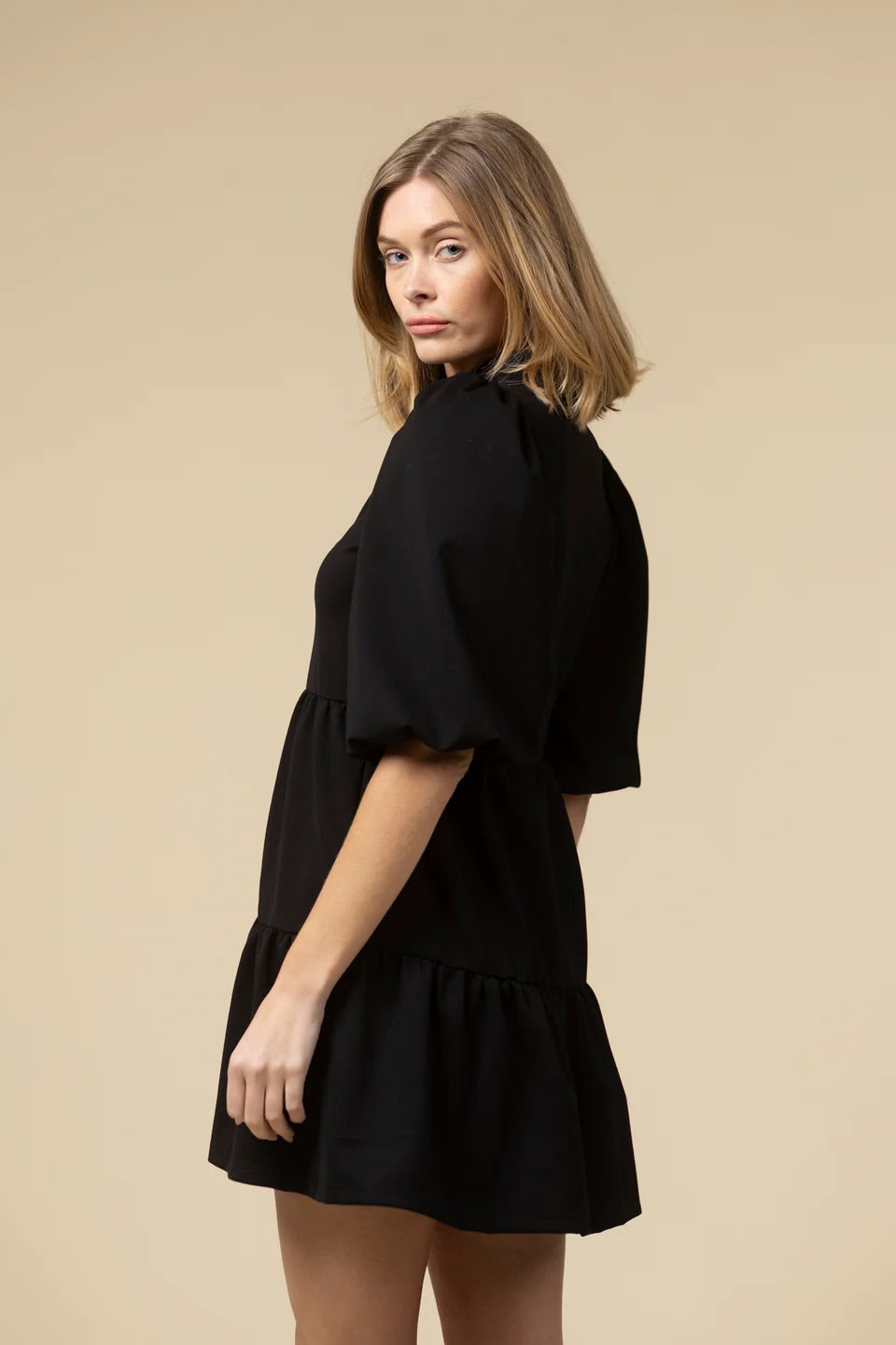 The Tory Ponte Mini Dress - Black