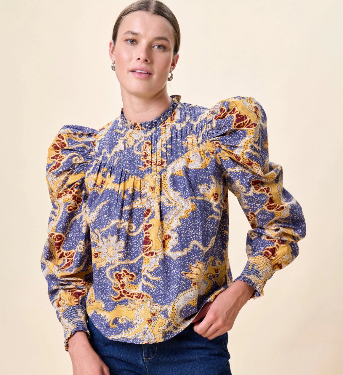 The Irina Blouse - Blue Castello