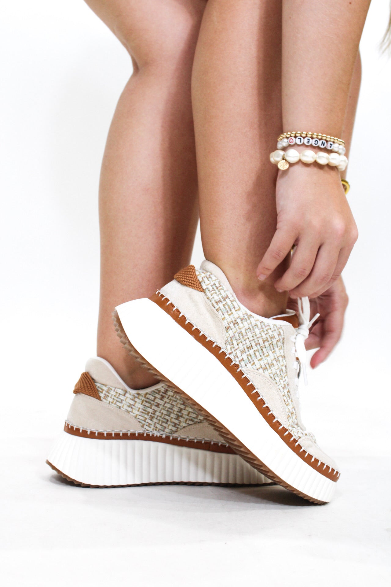 Natural Woven Sneaks - Tan