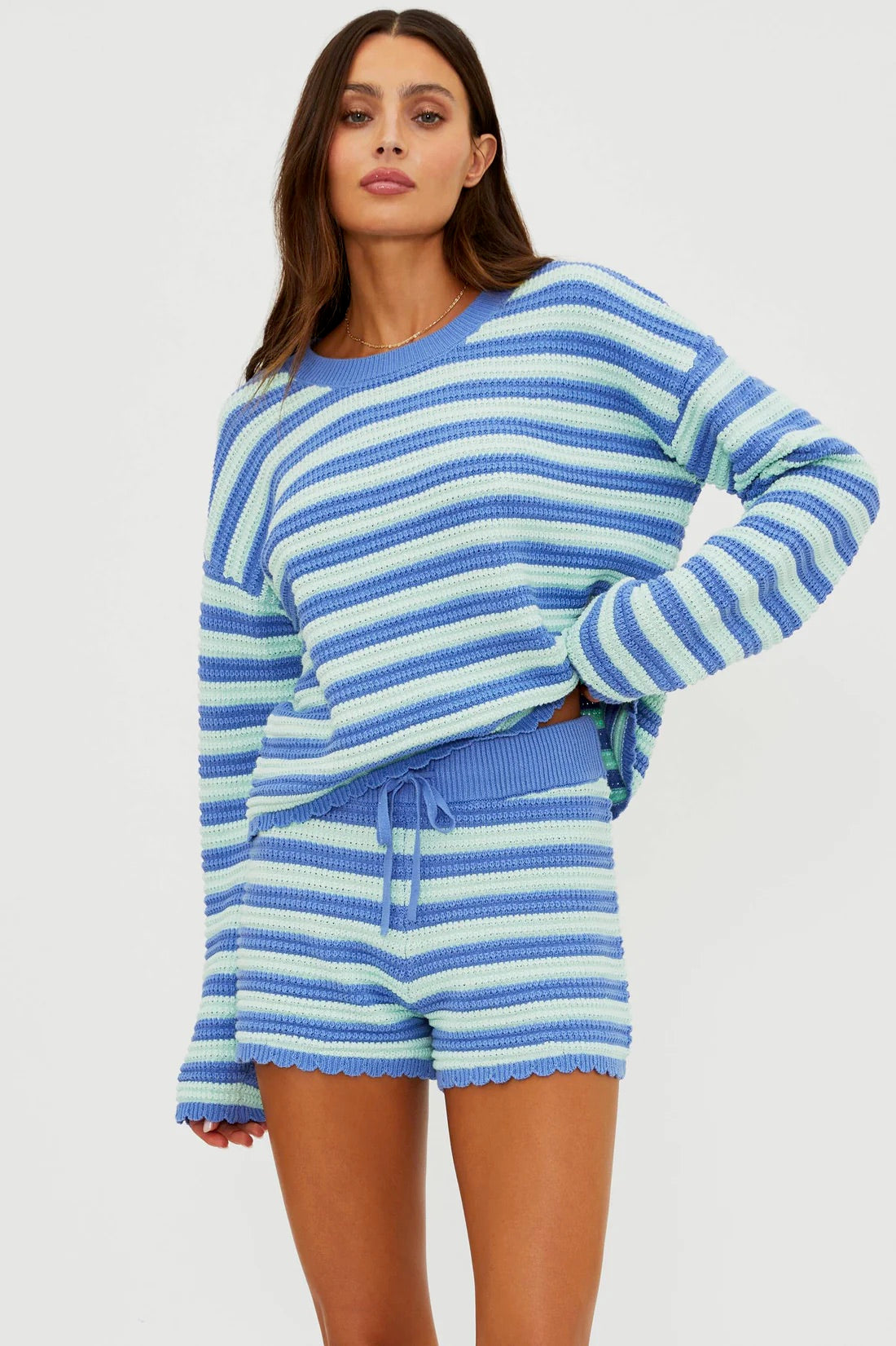 Balboa Short - Sapphire Sea Stripe