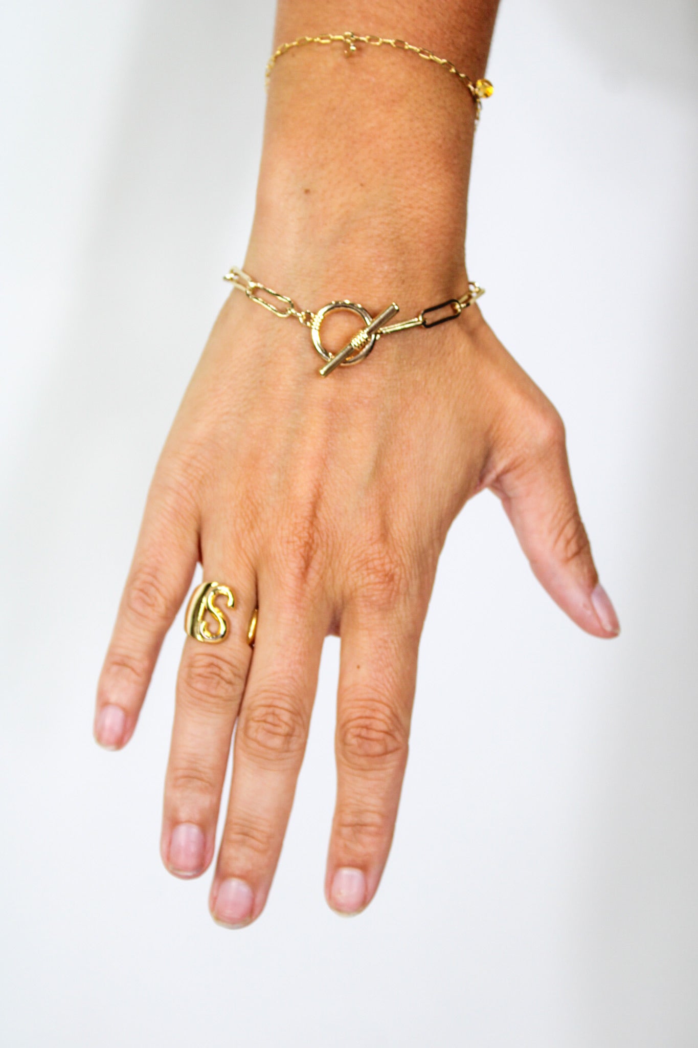 Gold Chain Toggle Bracelet