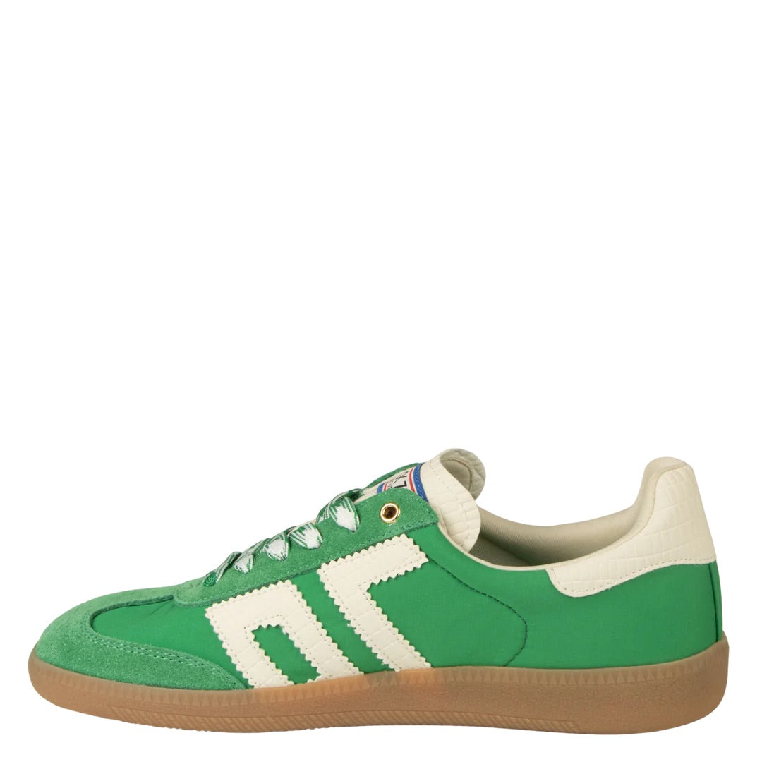 Consolidated Shoe Co. BACK 70 Ghost Green Milk sneaker featuring a retro design and green and cream color palette.