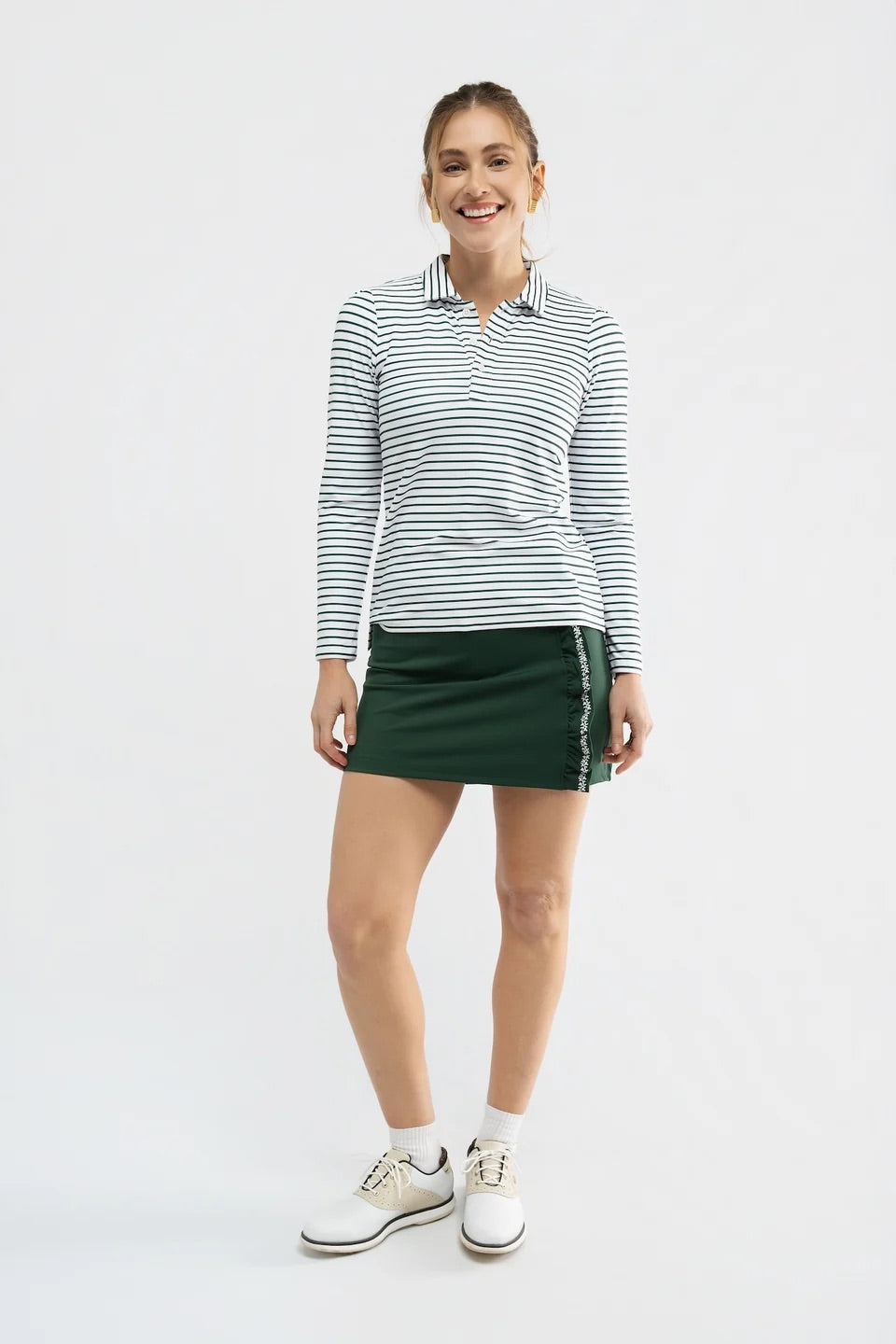 The Jean Polo - White Rosemary Stripe