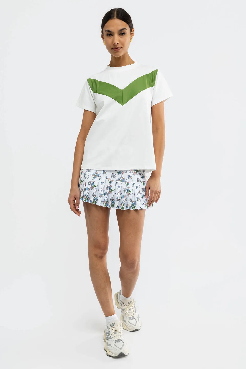 Bodie Tee - White/Olive Green