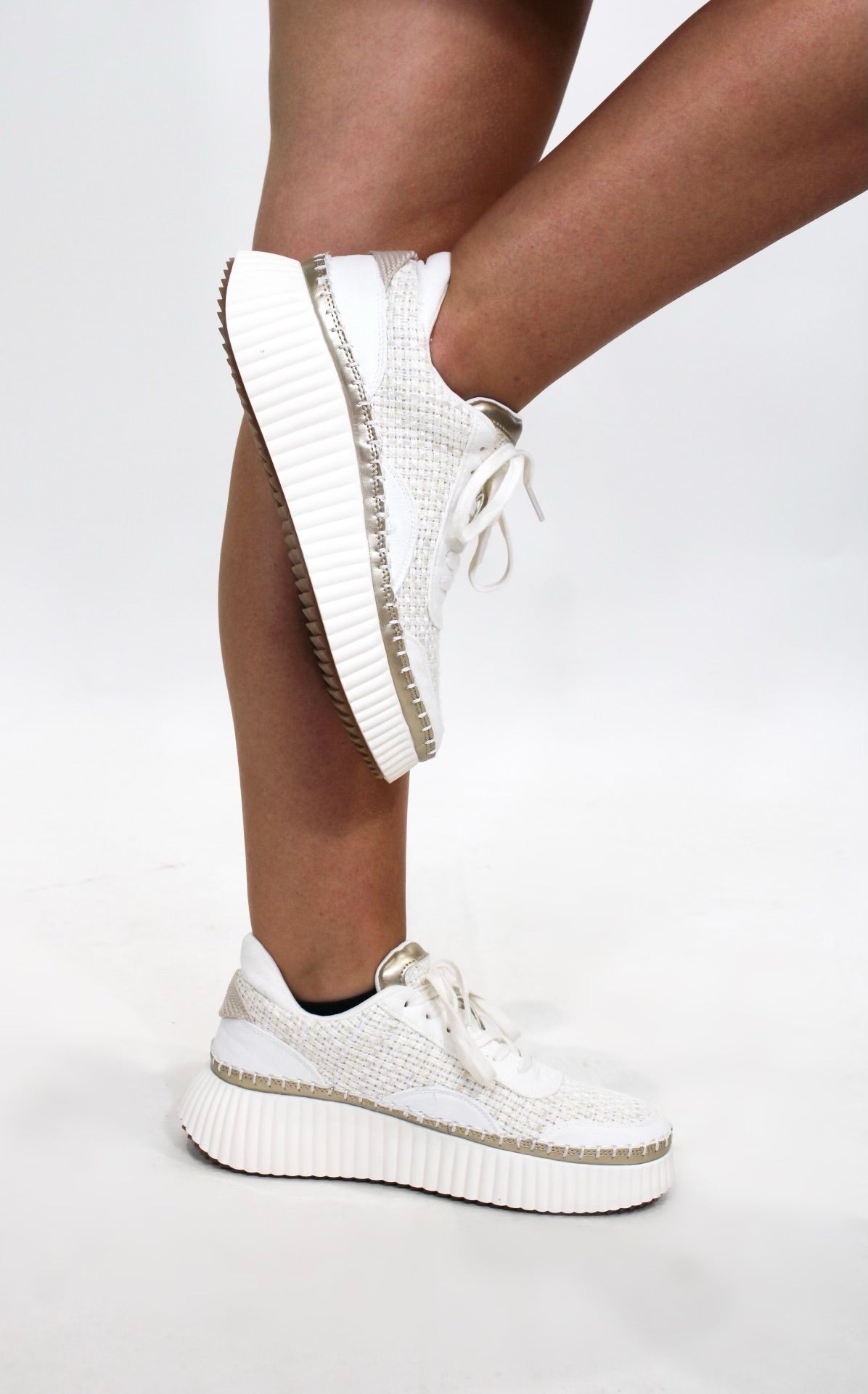 Natural Woven Sneaks - Gold