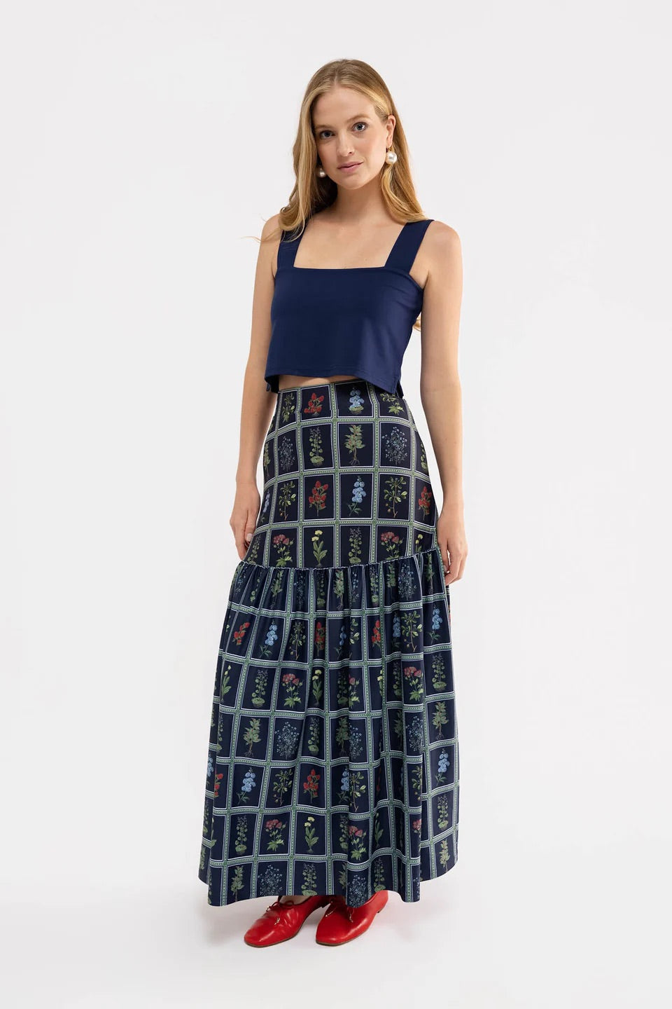 Faye Skirt - Gardeners Window Navy