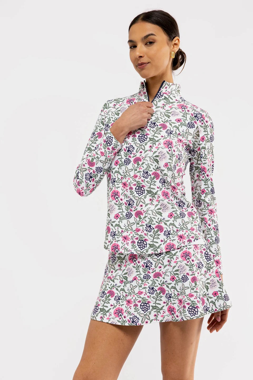 Ava Quarter Zip - Perennial Play Pink