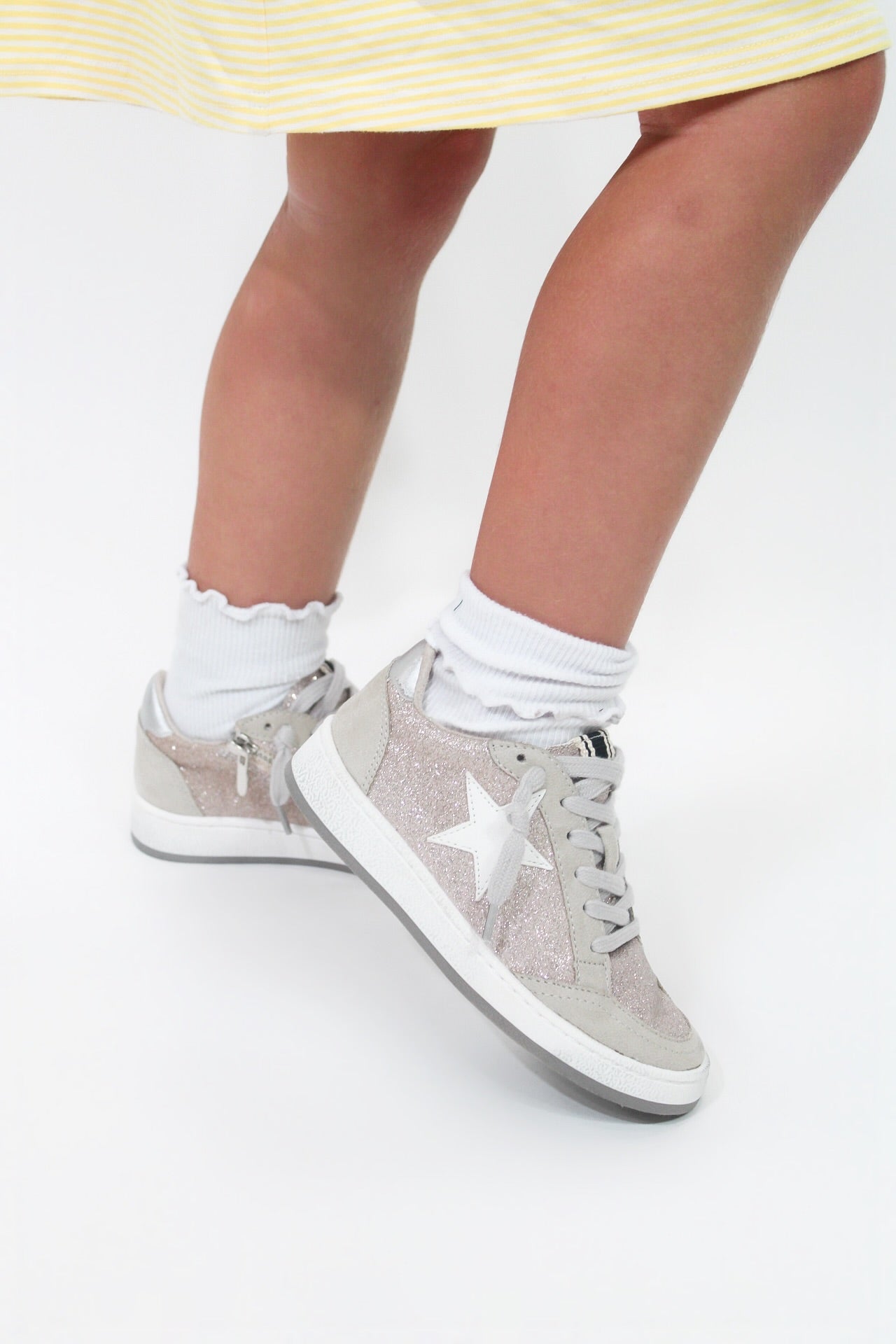 Champagne Glitter Kid Sneaks