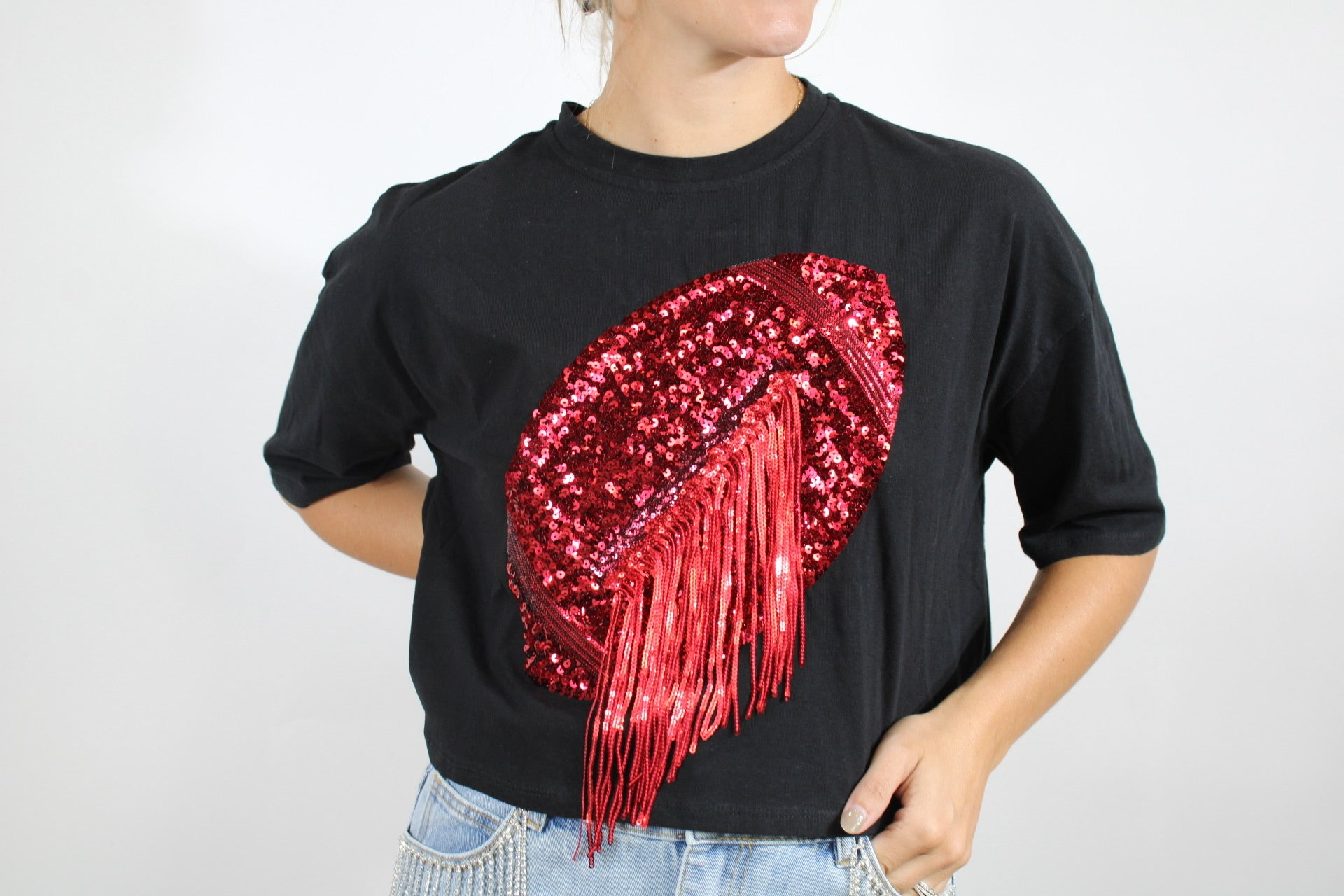 Sequin Football Tee