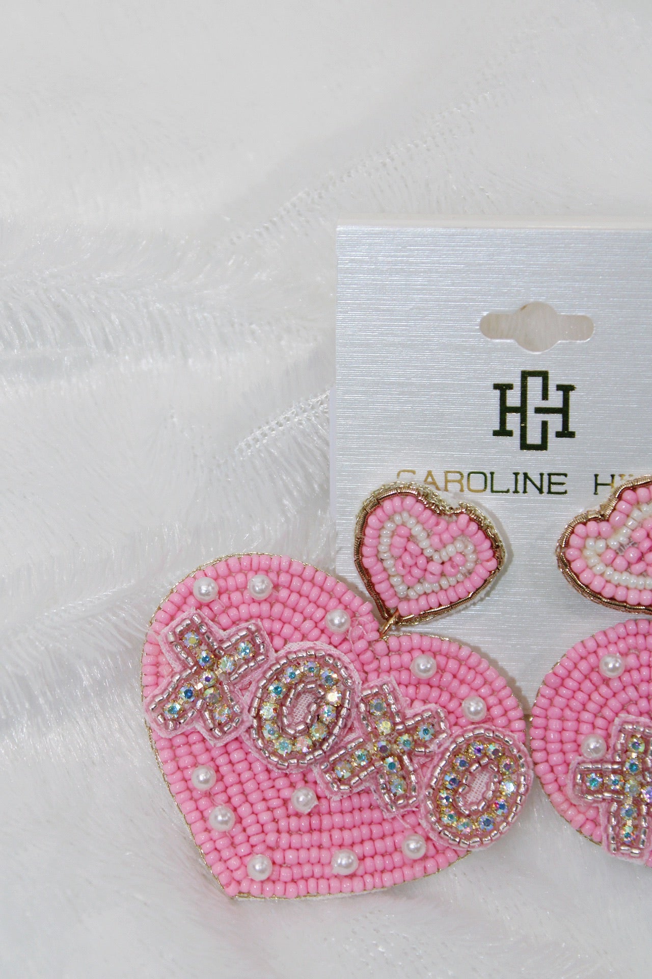 XOXO EMBELLISHED HEART EARRING