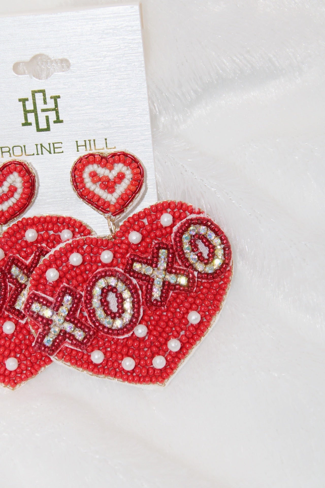 XOXO EMBELLISHED HEART EARRING