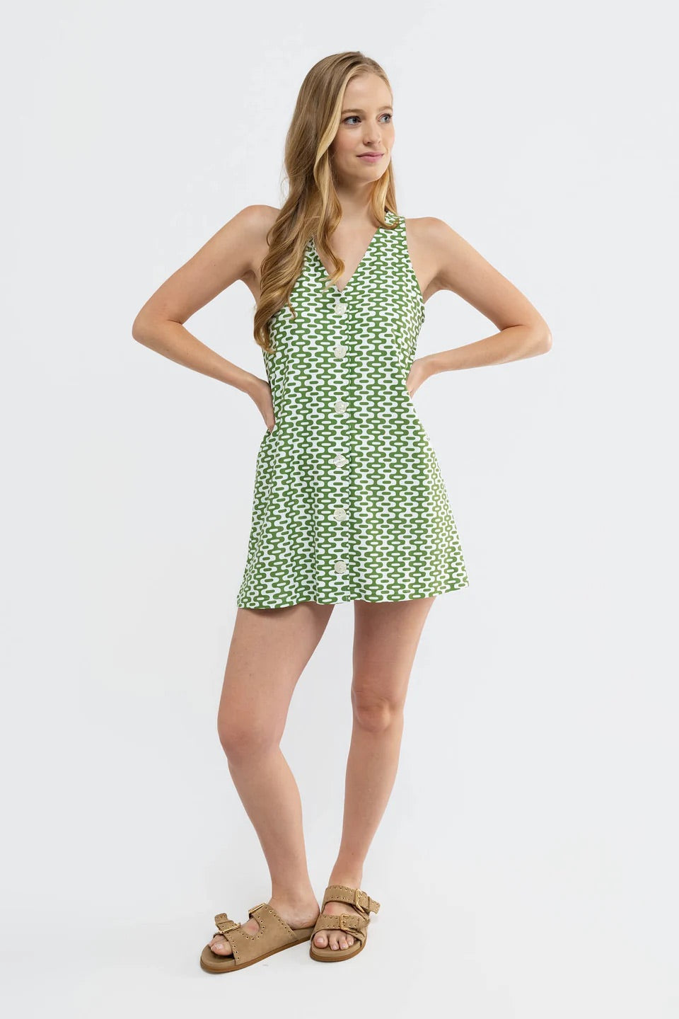Smith & Quinn Dorothy Dress in Dirty Martini color, featuring elegant design and comfortable fit, shown on a model.