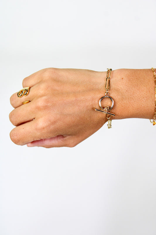 Gold Chain Toggle Bracelet