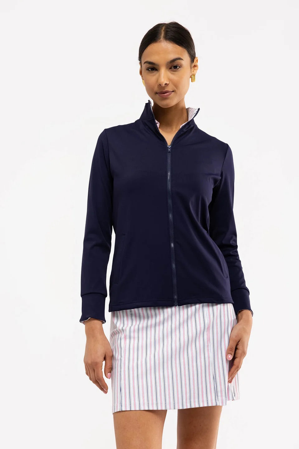 Blakely Full Zip - Navy/Spring Stripe