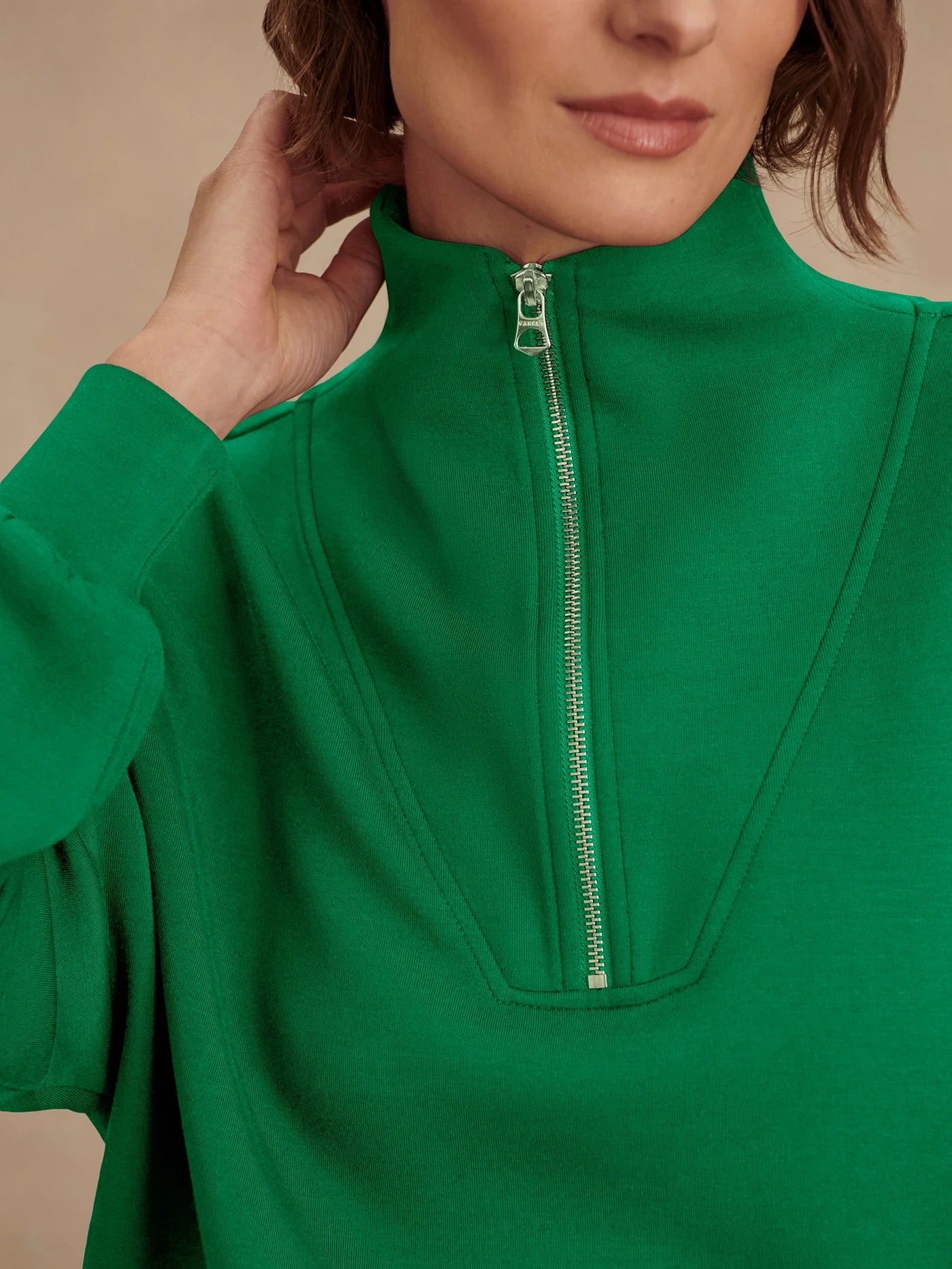 Hawley Half Zip Sweat- Verdant Green
