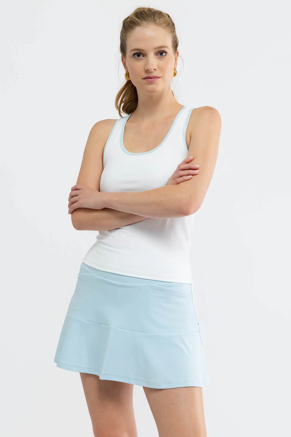 The Mae Tank - White/Seasalt