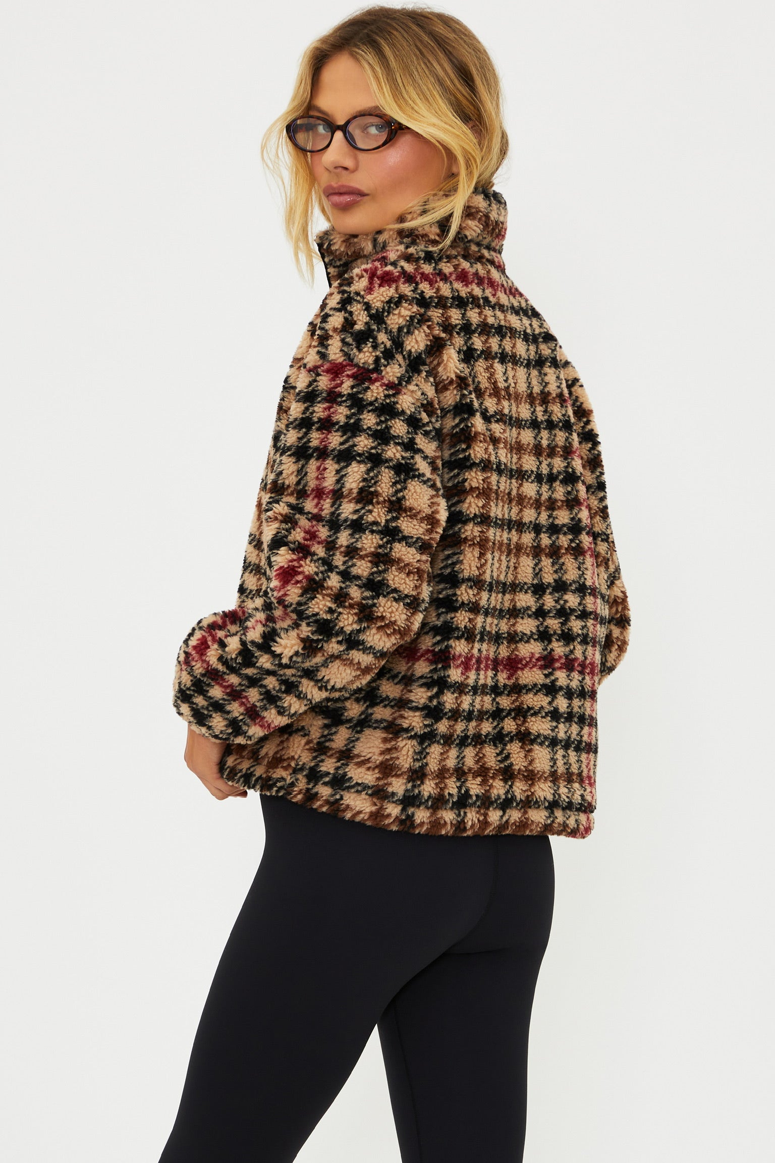 The Leona Sherpa - Midnight Houndstooth