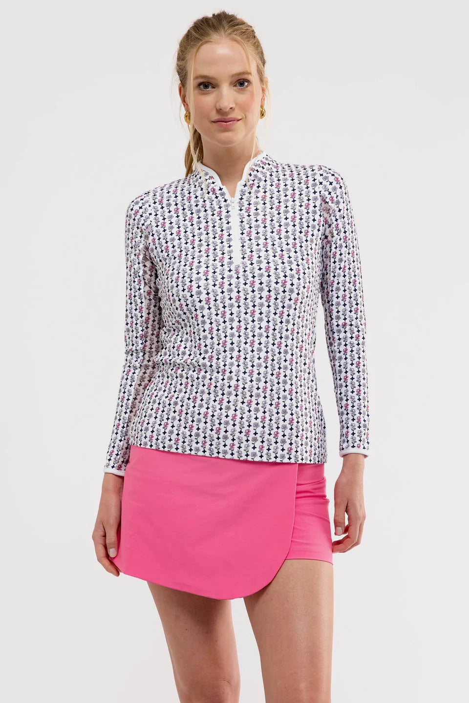 Carey Quarter Zip - Falling Petals