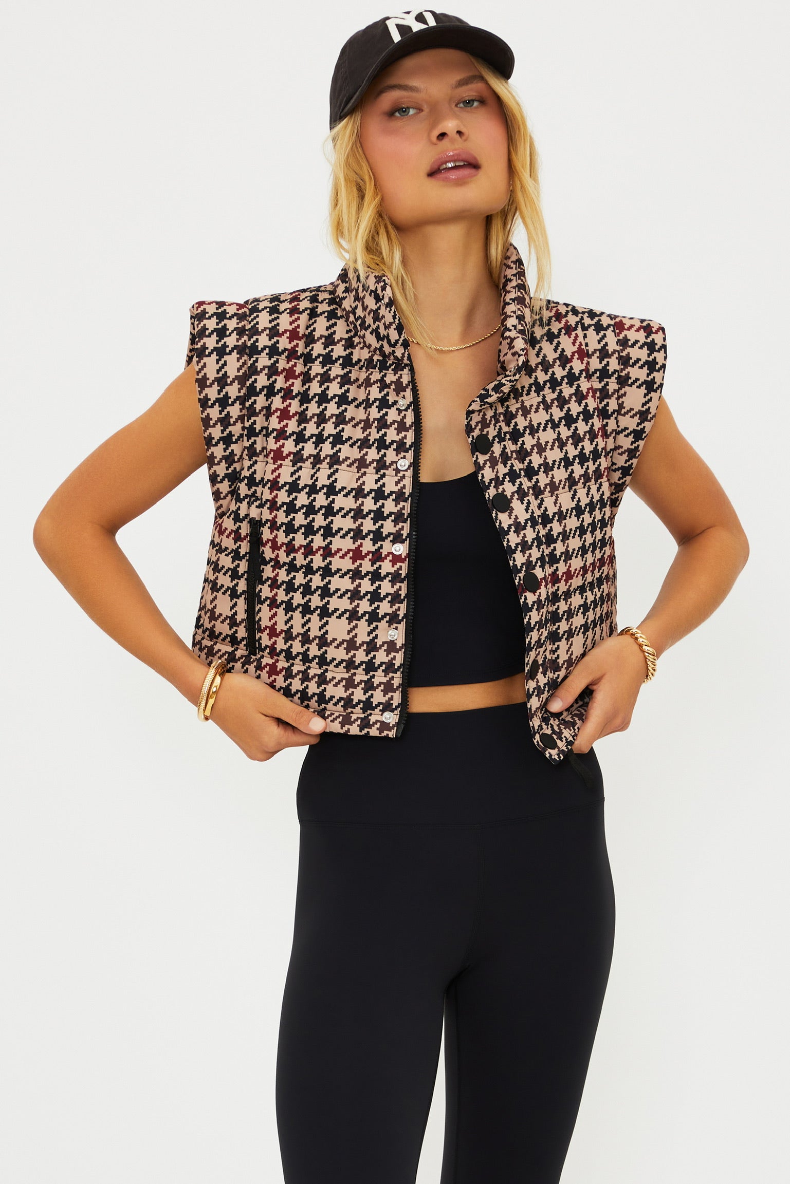 The Canyon Puffer Vest - Midnight Houndstooth