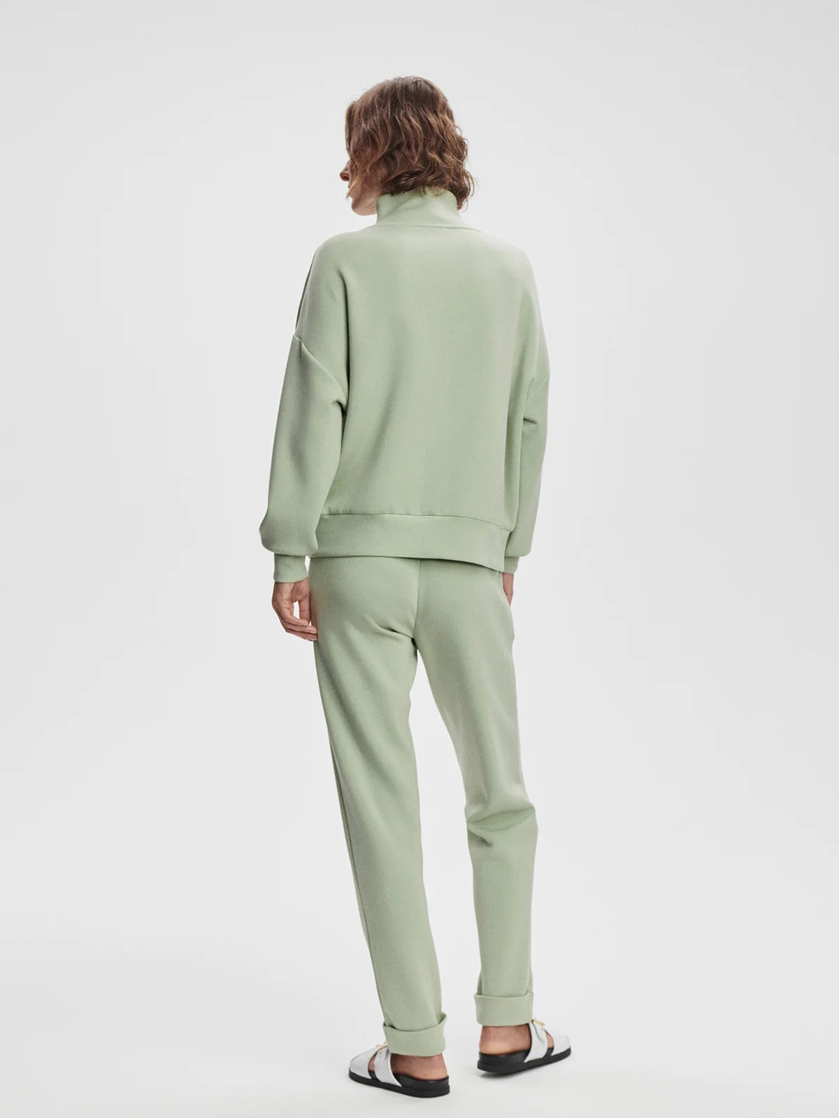 Hawley Half Zip Sweat - Snow Sage