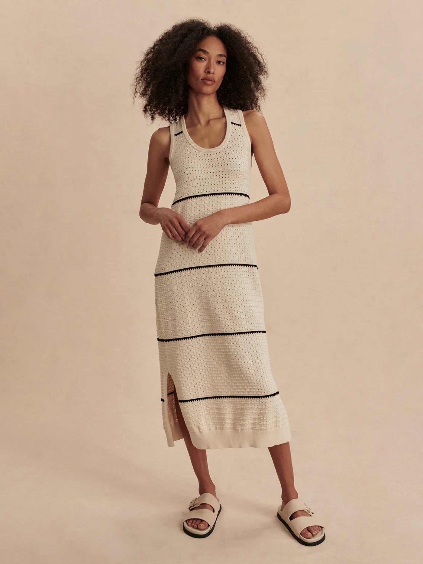Scott Scoop Neck Midi Dress - Birch