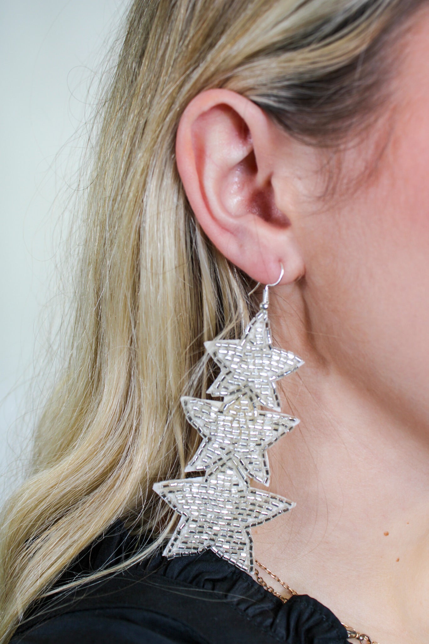 Triple Star Dangle Earring