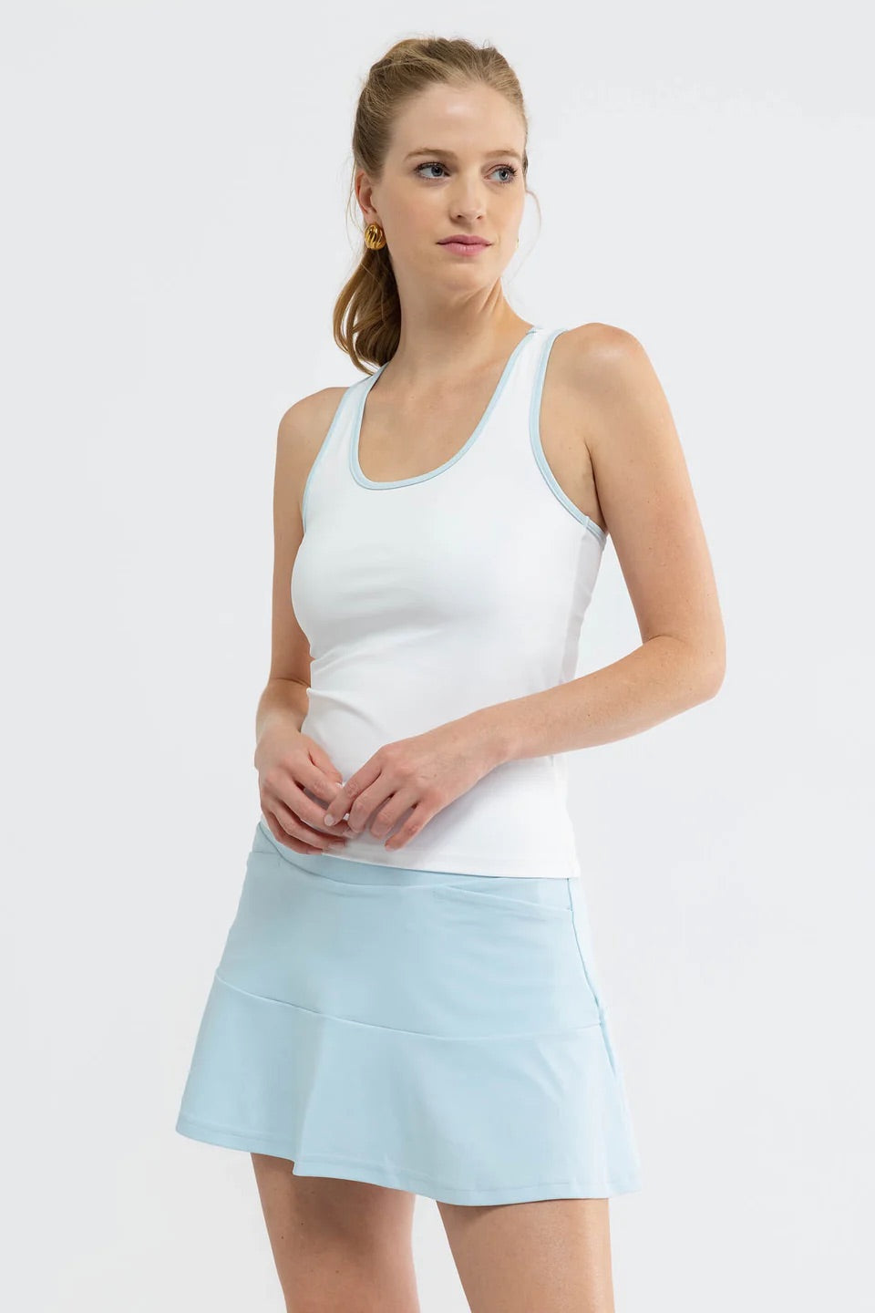 The Mae Tank - White/Seasalt