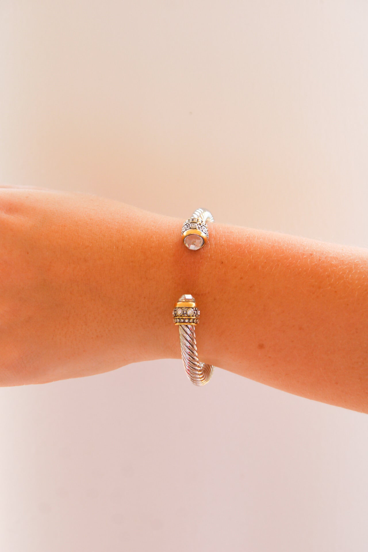 Crystal Ball & Pave Edge Cuff